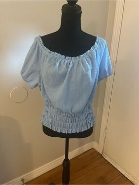 The General Good Women’s Off-Shoulder Light Blue Blouse Size XL